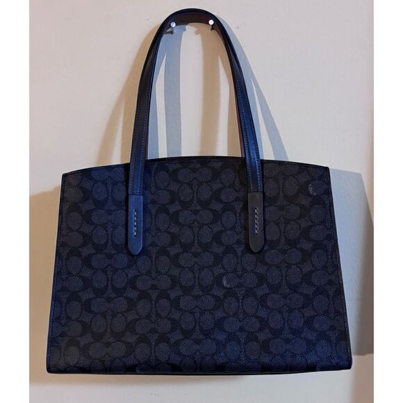 Coach Charlie Carryall in Signature Canvas in Charcoal/Midnight Navy / Like New - Picture 5 of 10